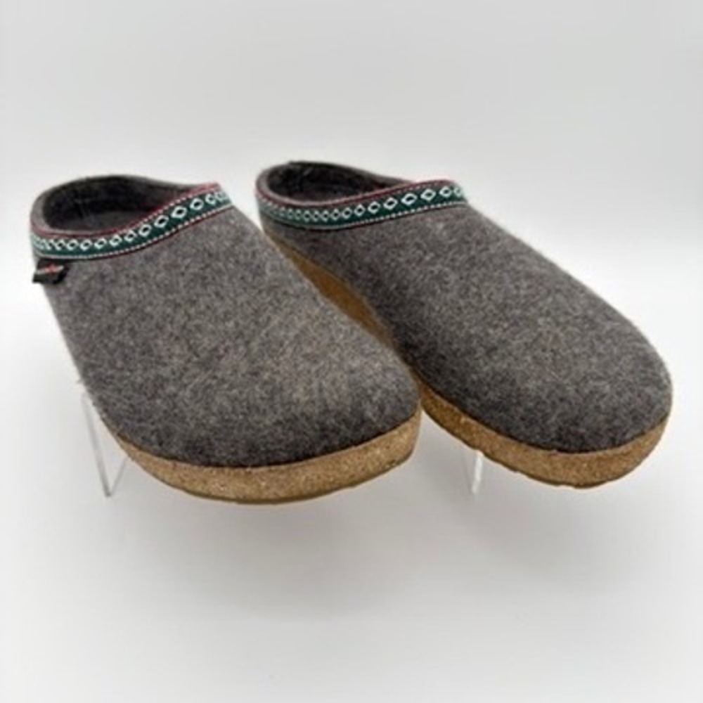Haflinger Wool Felt Clogs Gray EU 46 Men 13 Cork Footbed Slip On